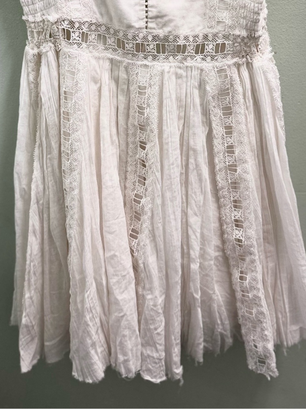 Free People Verona Dress | White Cotton Lace | Size M - Picture 9 of 10